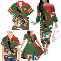 Republiek Suriname Family Matching Off The Shoulder Long Sleeve Dress and Hawaiian Shirt Special Edition - Wonder Print Shop