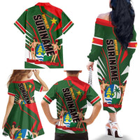 Republiek Suriname Family Matching Off The Shoulder Long Sleeve Dress and Hawaiian Shirt Special Edition - Wonder Print Shop