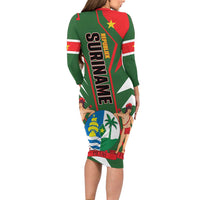 Republiek Suriname Long Sleeve Bodycon Dress Special Edition - Wonder Print Shop