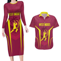 Custom West Indies Cricket Couples Matching Long Sleeve Bodycon Dress and Hawaiian Shirt Windies Great To Be Back - Wonder Print Shop