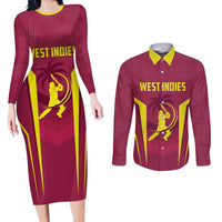 Custom West Indies Cricket Couples Matching Long Sleeve Bodycon Dress and Long Sleeve Button Shirt Windies Great To Be Back - Wonder Print Shop