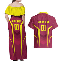 Custom West Indies Cricket Couples Matching Off Shoulder Maxi Dress and Hawaiian Shirt Windies Great To Be Back - Wonder Print Shop