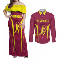 Custom West Indies Cricket Couples Matching Off Shoulder Maxi Dress and Long Sleeve Button Shirt Windies Great To Be Back - Wonder Print Shop