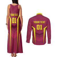Custom West Indies Cricket Couples Matching Tank Maxi Dress and Long Sleeve Button Shirt Windies Great To Be Back - Wonder Print Shop