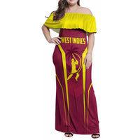 Custom West Indies Cricket Family Matching Off Shoulder Maxi Dress and Hawaiian Shirt Windies Great To Be Back - Wonder Print Shop