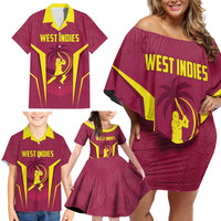 Custom West Indies Cricket Family Matching Off Shoulder Short Dress and Hawaiian Shirt Windies Great To Be Back - Wonder Print Shop
