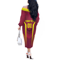 Custom West Indies Cricket Off The Shoulder Long Sleeve Dress Windies Great To Be Back - Wonder Print Shop