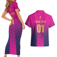 Custom United Arab Emirates Cricket Couples Matching Short Sleeve Bodycon Dress and Hawaiian Shirt Go Boys Team UAE - Wonder Print Shop