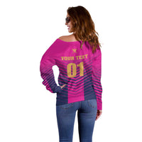 Custom United Arab Emirates Cricket Off Shoulder Sweater Go Boys Team UAE - Wonder Print Shop