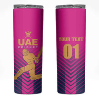 Custom United Arab Emirates Cricket Skinny Tumbler Go Boys Team UAE - Wonder Print Shop
