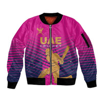 Custom United Arab Emirates Cricket Sleeve Zip Bomber Jacket Go Boys Team UAE - Wonder Print Shop