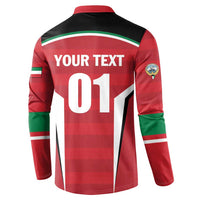 Custom Kuwait Cricket Button Sweatshirt Go Champions - Wonder Print Shop