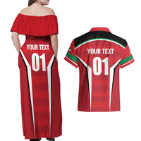 Custom Kuwait Cricket Couples Matching Off Shoulder Maxi Dress and Hawaiian Shirt Go Champions - Wonder Print Shop