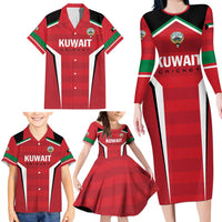 Custom Kuwait Cricket Family Matching Long Sleeve Bodycon Dress and Hawaiian Shirt Go Champions - Wonder Print Shop