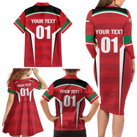 Custom Kuwait Cricket Family Matching Long Sleeve Bodycon Dress and Hawaiian Shirt Go Champions - Wonder Print Shop