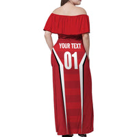 Custom Kuwait Cricket Family Matching Off Shoulder Maxi Dress and Hawaiian Shirt Go Champions - Wonder Print Shop