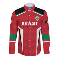 Custom Kuwait Cricket Long Sleeve Button Shirt Go Champions - Wonder Print Shop