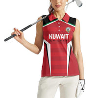Custom Kuwait Cricket Women Sleeveless Polo Shirt Go Champions - Wonder Print Shop