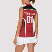 Custom Kuwait Cricket Women Sleeveless Polo Shirt Go Champions - Wonder Print Shop