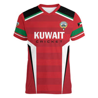 Custom Kuwait Cricket Women V-Neck T-Shirt Go Champions - Wonder Print Shop