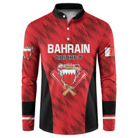 Custom Bahrain Cricket Button Sweatshirt Come On Team Bahrain - Wonder Print Shop