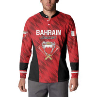 Custom Bahrain Cricket Button Sweatshirt Come On Team Bahrain - Wonder Print Shop