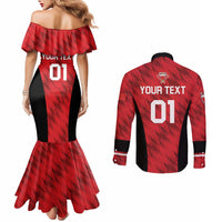 Custom Bahrain Cricket Couples Matching Mermaid Dress and Long Sleeve Button Shirt Come On Team Bahrain