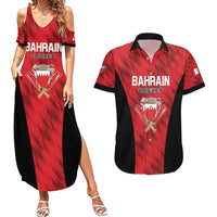 Custom Bahrain Cricket Couples Matching Summer Maxi Dress and Hawaiian Shirt Come On Team Bahrain - Wonder Print Shop