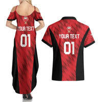Custom Bahrain Cricket Couples Matching Summer Maxi Dress and Hawaiian Shirt Come On Team Bahrain - Wonder Print Shop