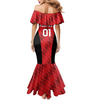 Custom Bahrain Cricket Family Matching Mermaid Dress and Hawaiian Shirt Come On Team Bahrain - Wonder Print Shop