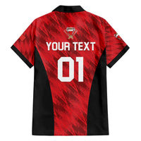 Custom Bahrain Cricket Family Matching Off The Shoulder Long Sleeve Dress and Hawaiian Shirt Come On Team Bahrain - Wonder Print Shop
