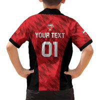 Custom Bahrain Cricket Family Matching Off Shoulder Maxi Dress and Hawaiian Shirt Come On Team Bahrain - Wonder Print Shop