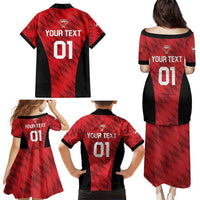 Custom Bahrain Cricket Family Matching Puletasi and Hawaiian Shirt Come On Team Bahrain - Wonder Print Shop