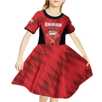 Custom Bahrain Cricket Kid Short Sleeve Dress Come On Team Bahrain - Wonder Print Shop