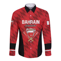 Custom Bahrain Cricket Long Sleeve Button Shirt Come On Team Bahrain - Wonder Print Shop