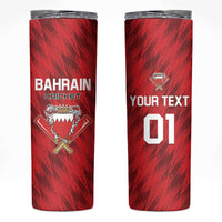 Custom Bahrain Cricket Skinny Tumbler Come On Team Bahrain - Wonder Print Shop