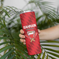 Custom Bahrain Cricket Skinny Tumbler Come On Team Bahrain - Wonder Print Shop