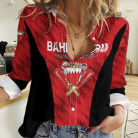 Custom Bahrain Cricket Women Casual Shirt Come On Team Bahrain - Wonder Print Shop