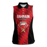 Custom Bahrain Cricket Women Sleeveless Polo Shirt Come On Team Bahrain - Wonder Print Shop