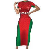 Custom Oman Cricket Family Matching Short Sleeve Bodycon Dress and Hawaiian Shirt Team Oman Come On - Wonder Print Shop