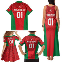 Custom Oman Cricket Family Matching Tank Maxi Dress and Hawaiian Shirt Team Oman Come On - Wonder Print Shop