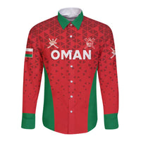 Custom Oman Cricket Long Sleeve Button Shirt Team Oman Come On - Wonder Print Shop
