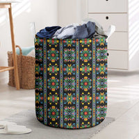 Regalia Stripe Floral Pattern Laundry Basket Colorful Attractive - Wonder Print Shop