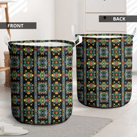 Regalia Stripe Floral Pattern Laundry Basket Colorful Attractive - Wonder Print Shop