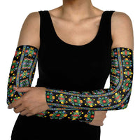 Regalia Stripe Floral Pattern Arm Sleeves Colorful Attractive - Wonder Print Shop