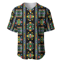 Regalia Stripe Floral Pattern Baseball Jersey Colorful Attractive - Wonder Print Shop