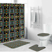 Regalia Stripe Floral Pattern Bathroom Set Colorful Attractive - Wonder Print Shop