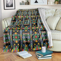 Regalia Stripe Floral Pattern Blanket Colorful Attractive - Wonder Print Shop
