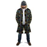 Regalia Stripe Floral Pattern Cloak Colorful Attractive - Wonder Print Shop