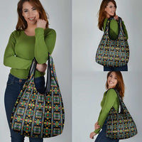 Regalia Stripe Floral Pattern Grocery Bag Colorful Attractive - Wonder Print Shop